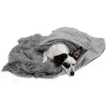 Furhaven Polyester Long Fur & Velvet Dog Blanket, Gray, Medium