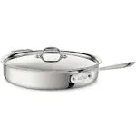 All Clad D3 Stainless Steel 6 Quart Saute Pan with Lid