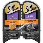 Sheba Perfect Portions Wet Cat Food Pate in Natural Juices Signature Savory Chicken Entree, 2.6 oz. Twin-Pack Trays