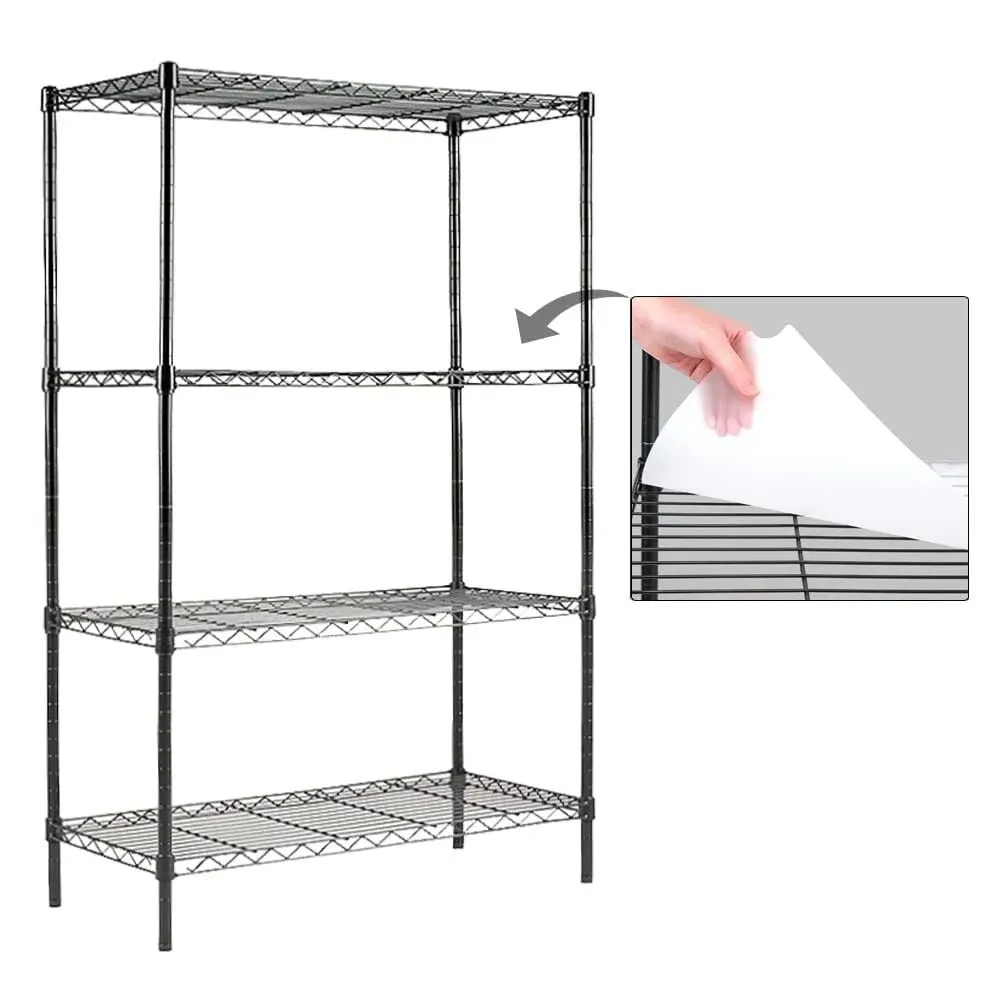 4shelf Shelving Unit With Shelf Liners Set Of 4 Adjustable Metal Wire Shelves