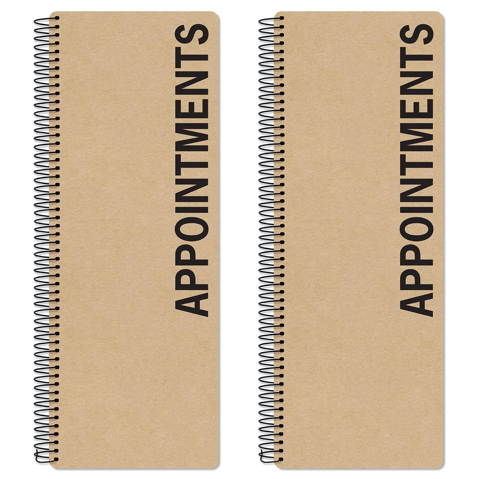 Global Printed Products Appointment Book Daily & Hourly Planner - 2 Column Appointment Book (2-Pack) - 5 x 13.5-200 Pages - Undated - Multiple