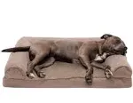 FurHaven Plush & Suede Orthopedic Sofa Dog Bed - Large - Almondine