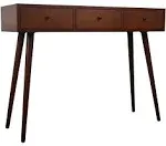 Decor Therapy Mid Century 3-Drawer Wood Console Table, Light Walnut