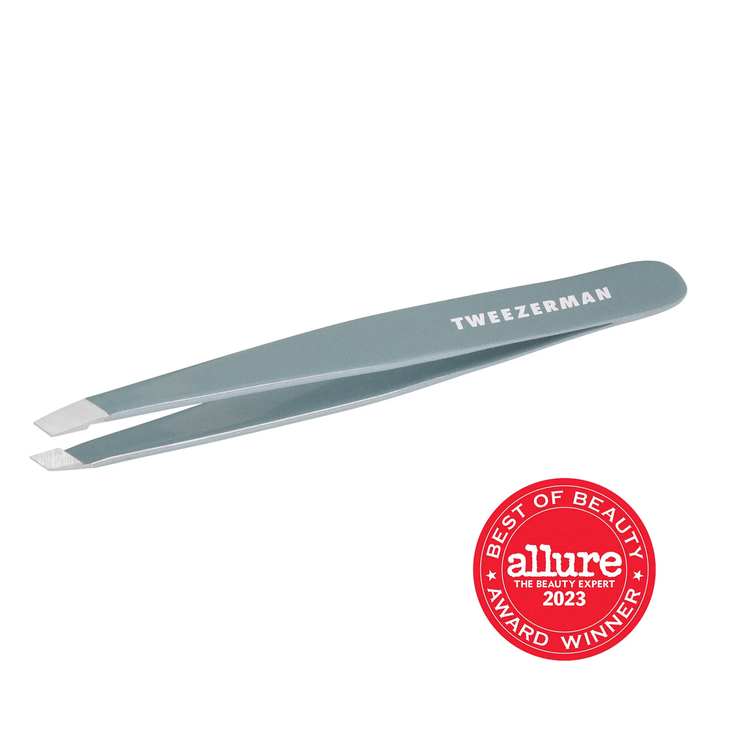 Tweezerman Mist Blue Slant Tweezer - Hair Removal Tweezers, Stainless Steel