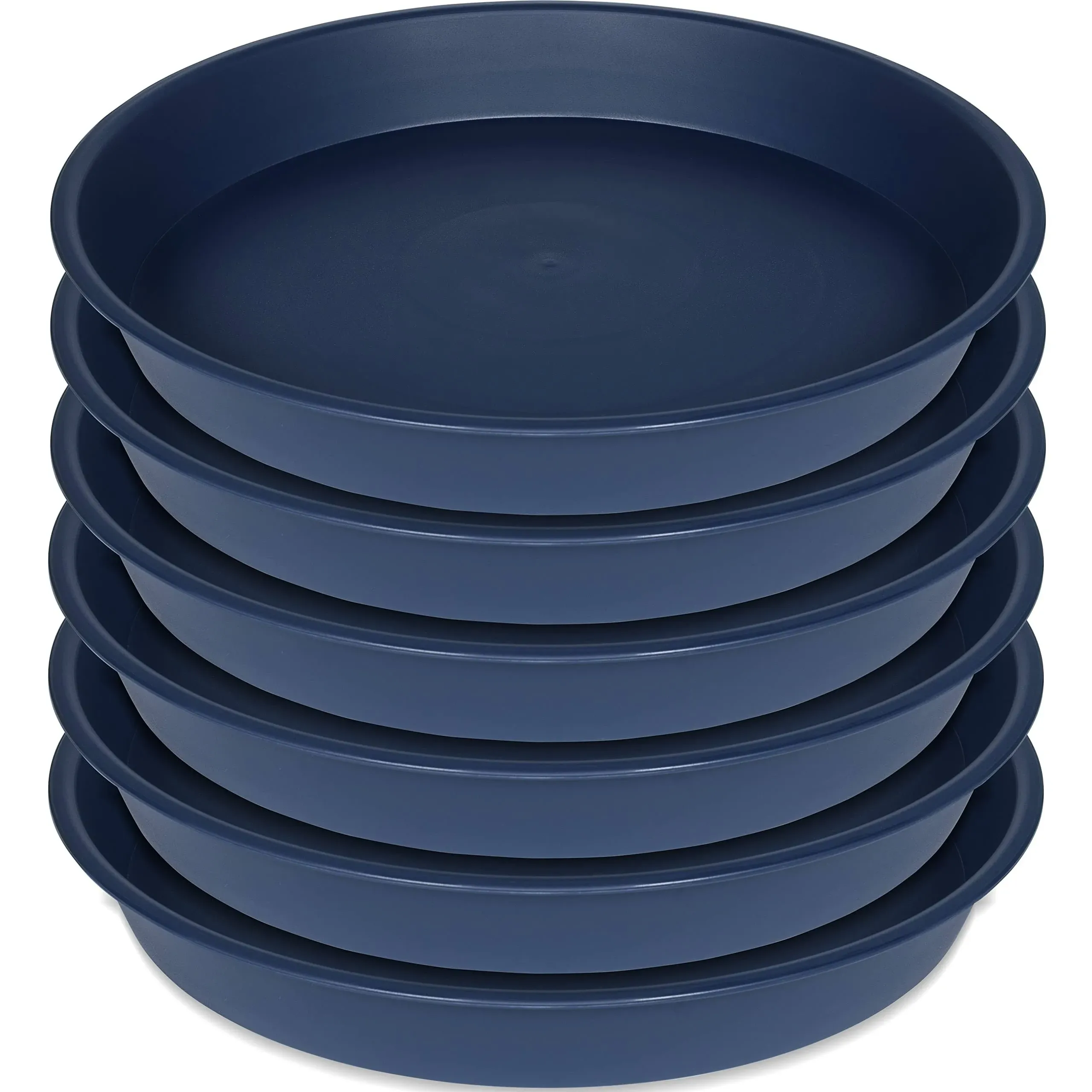 Bleuhome 6 Pack of 10 inch Plant Saucer Blue, Heavy Duty Plastic Plant Saucer 10 inch Round, Flower Plant Saucers for Indoors, P