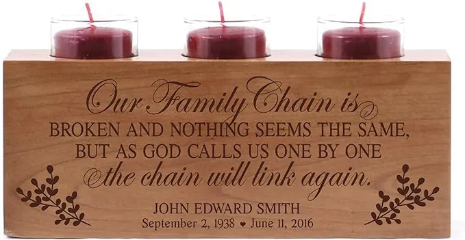 Personalized Memorial Sympathy Gift Candle Holder - A Limb Has Fallen