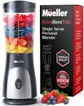 Mueller Personal Blender for Shakes and Smoothies with 15 oz Travel Cup and Lid, Juices, Baby Food, Heavy Duty Portable