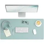 Smead Vegan Leather Desk Pads, 36" x 17", Light Blue