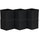 Household Essentials 86-1 Foldable Fabric Storage Bins | Set of 6 Cubby Cubes with Flap Handle, Black