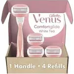 Venus ComfortGlide White Tea Women's Razor 1 Handle + 4 Blade Refills