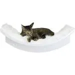 Refined Feline Lotus Leaf Cat Shelf, White