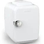 CROWNFUL Mini Fridge, 4 Liter/6 Can Portable Cooler and Warmer Personal Refrigerator for Skin Care