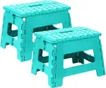 Utopia Home Folding Step Stool - (Pack of 2) Foot Stool with 9 inch Height - Holds Up to 300 lbs - Lightweight Plastic Foldable