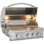 Blaze Professional Lux 34 inch 3 Burner Built-in Gas Grill with Rear Infrared Burner - BLZ-3PRO, Natural Gas