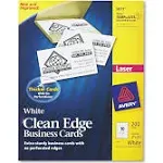 Avery 5871 - Clean Edge Business Cards, Laser, White - 200 Cards