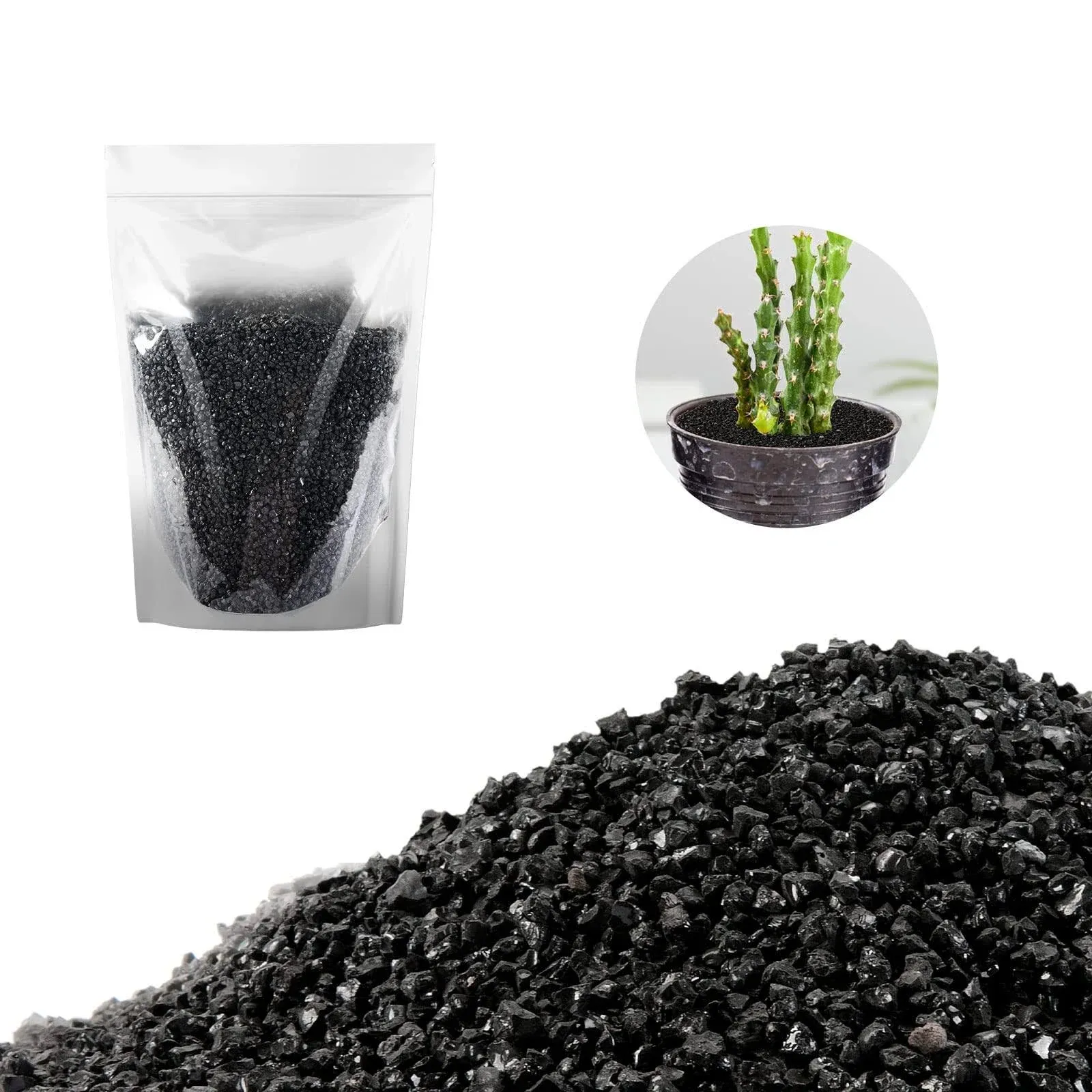 1.5lb Natural Black Coarse Sand Stonedecoratio<wbr/>n Fish Tank Gravel Black Aquarium 