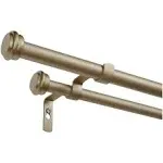 Exclusive Home Topper Double Curtain Rod and Finial Set