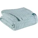 Superior Diamond All-Season Cotton Blanket, California King, Aqua