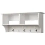 Prepac Hanging Entryway Coat Rack Shelf, White