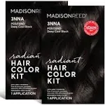 Madison Reed Radiant Hair Color Kit, Darkest Brown Black for 100 Gray Coverage, Ammonia-Free, 3NNA Positano Black, Permanent Hai