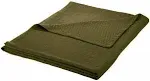 BLANKET-DIA FQ FG All-Season Luxurious 100% Cotton Blanket Full- Queen, Forest Green