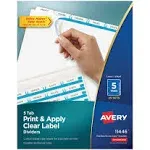 Avery 5 Tab Dividers for 3 Ring Binder, Easy Print & Apply Clear Label Strip, Index Maker Customizable White Tabs, 25 Sets (11446)