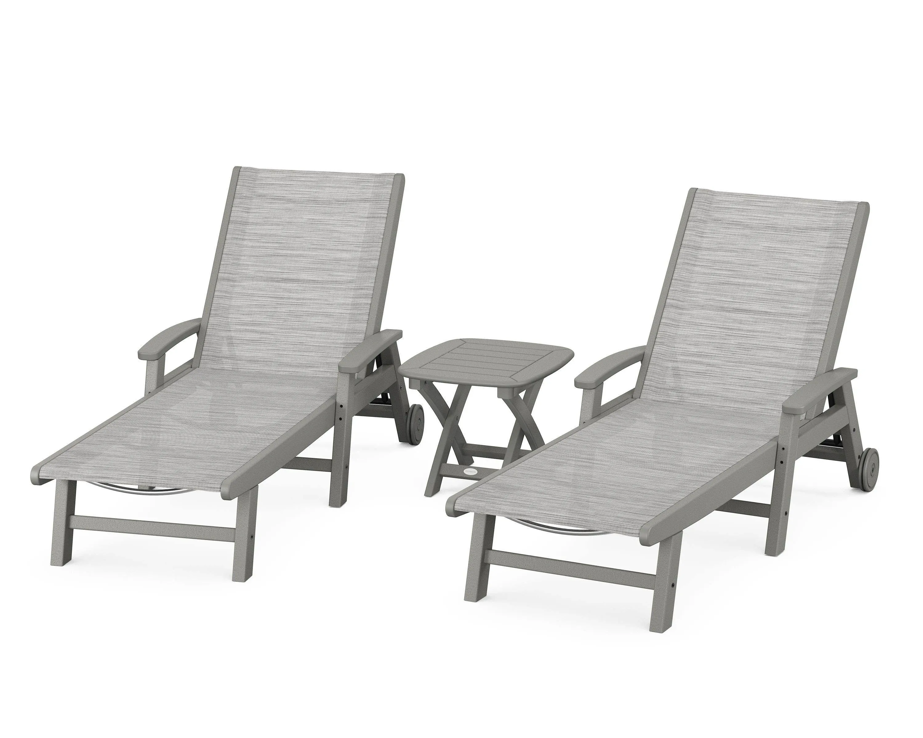 POLYWOOD® Coastal 3-Piece Wheeled Chaise Set