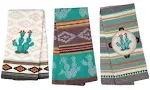 Cactus Kitchen Towels Set of 3, Colorful Terry Towel - Woven Jacquard Towel - Ornamented Cactus Tea Towel