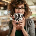 Boho Black and White Mug, Dragonfly