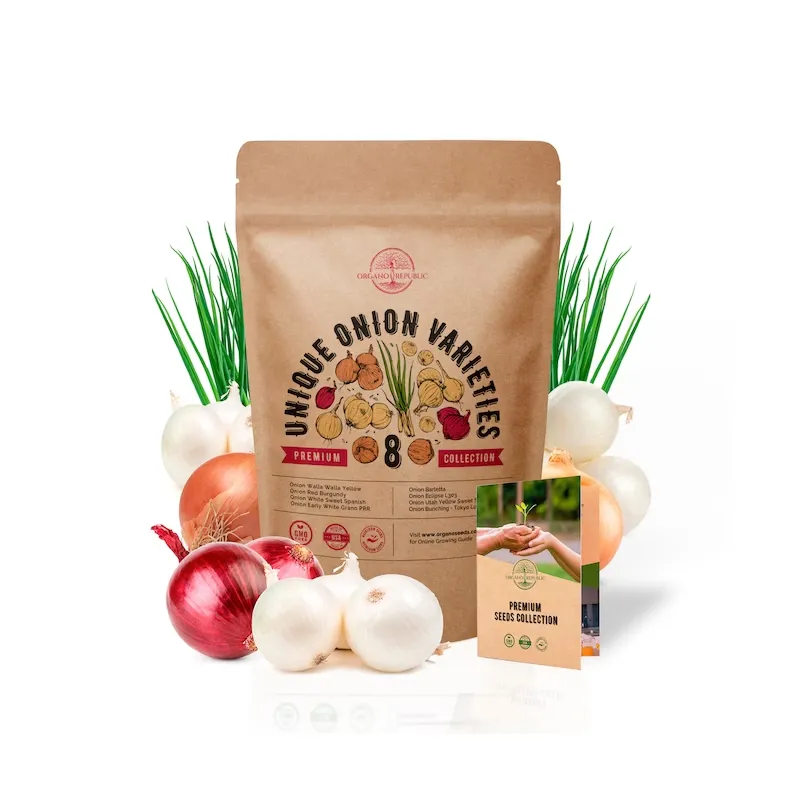 8 Onion Seeds Variety Pack - Over 2200 Non-GMO, Heirloom Seeds - Buy Online at Organo Republic