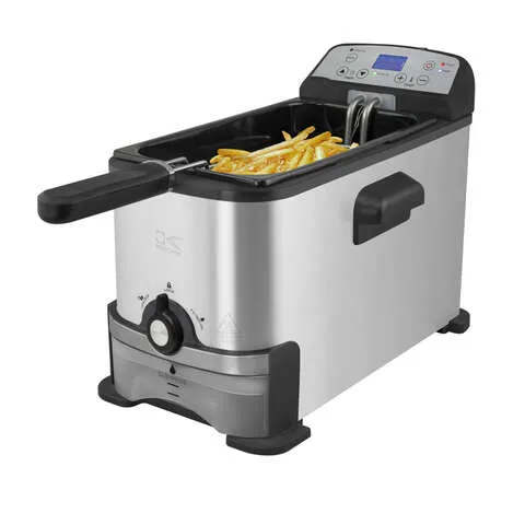 Kalorik Modern Multifunctional Digital Deep Fryer with Oil Filtration - 32 Quart, Black