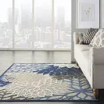 "Nourison - Aloha 3'6  x 5'6  Blue Patio Area Rug - ALH05-99446738752"