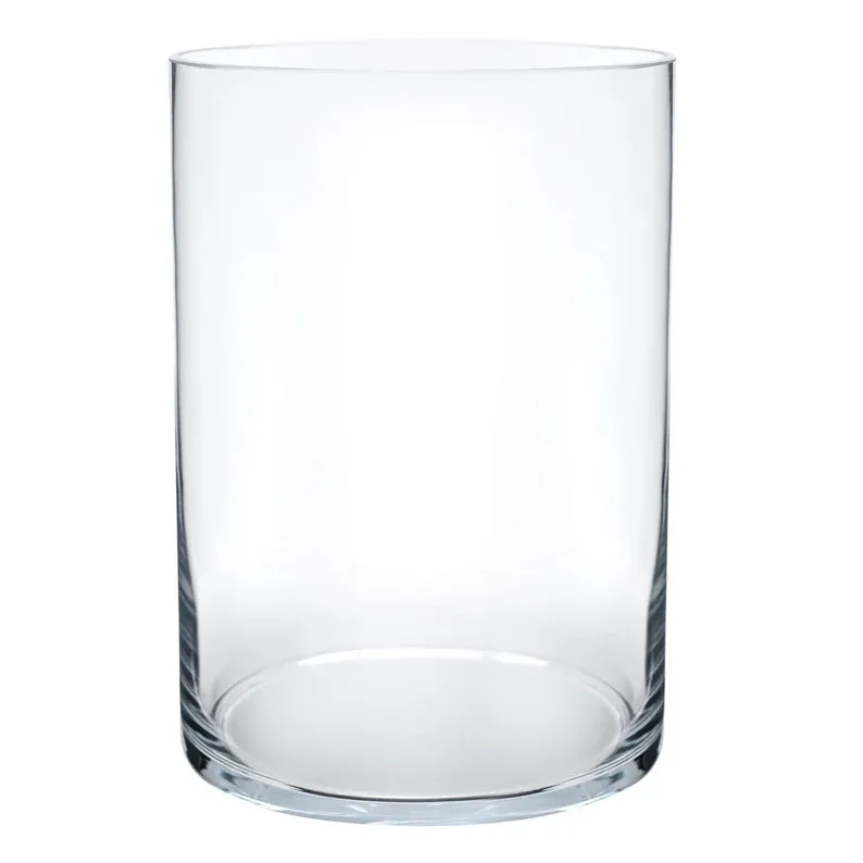 All Sizes Cylinder Shape Clear Flower Glass Vase 5 Inches Diameter For Indoor & Outdoor Wedding and Home Decoration