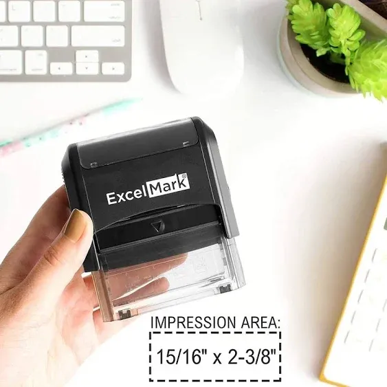 ExcelMark Personalized Return Address Stamp – Custom Self Inking Rubber Stamp (Medium)