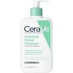 CeraVe Foaming Face Wash, Face Cleanser for Normal to Oily Skin, 12 fl oz.