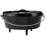 Lodge Camp Dutch Oven, Cast Iron, 6 Quart