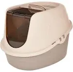 Amazon Basics No-Mess Hooded Cat Litter Box, Standard, Multicolor, 21 in x 16 in x 15 in