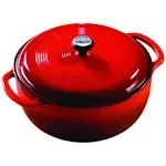 Lodge 6 Quart Enameled Cast Iron Dutch Oven with Lid – Dual Handles – Oven Safe up to 500° F or on Stovetop - Use to Marinate, Cook, Bake, Refrigerate and Serve – Island Spice Red