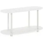 Furinno Turn-N-Tube No Tools Modern Oval Side Table - White/Virgin White