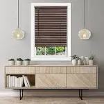 Cordless Room Darkening Venetian Blind - 33 Inch Width, 64 Inch Length, 2" Vinyl Slat Size - Mahogany - GII Luna Light Filtering Horizontal Mini Windows Blinds for Interior by Achim Home Decor