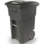 Toter Trash Can 64 Gal. Heavy-Duty, Stackable w/ 2 Wheels + Attached Lid Black