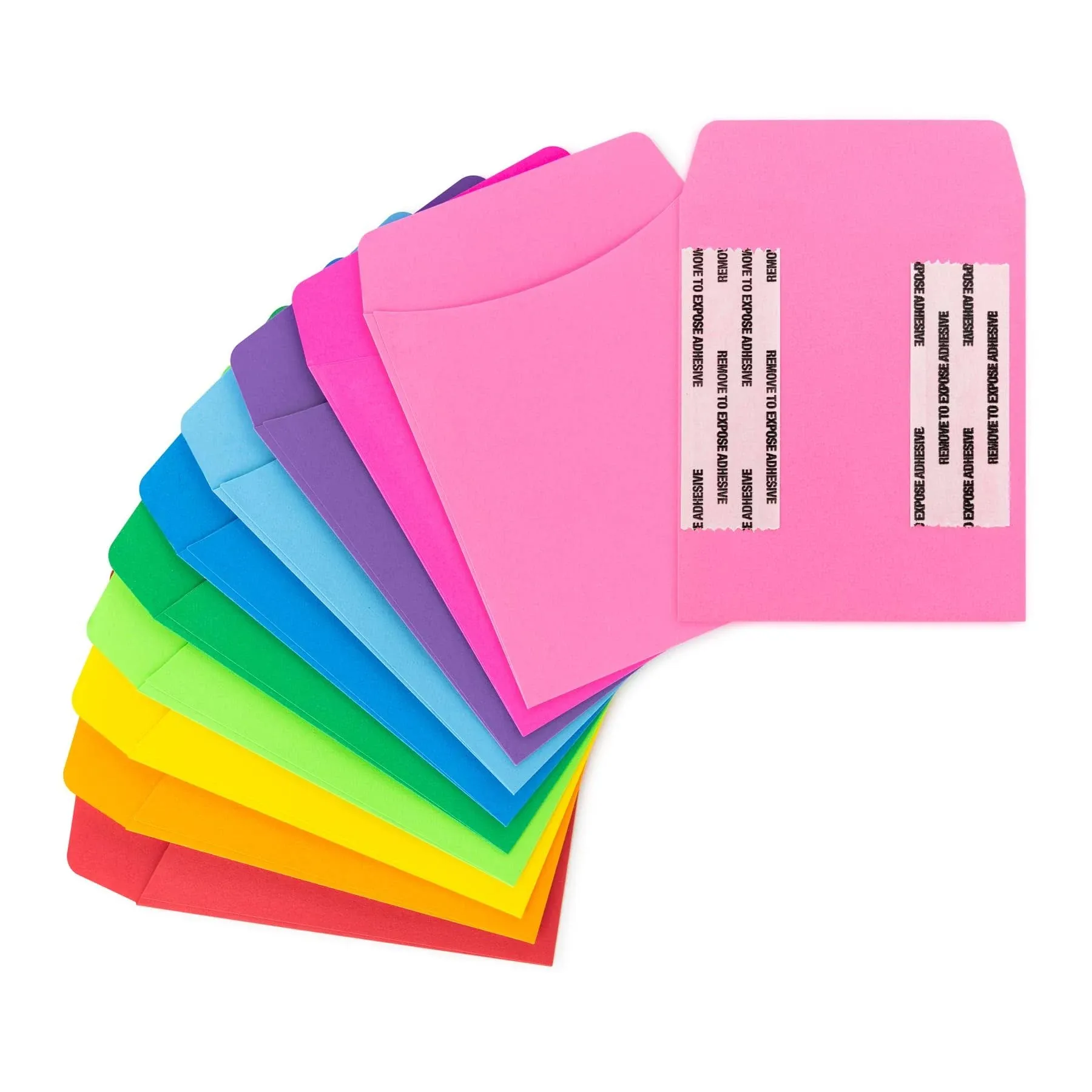 Hygloss 15731 Products Library Card Pockets-Perfect for Classroom, Arts & Crafts & Much More-Self-Adhesive-3.5” x 5” -30 Bright Pack of 300, 10 Assorted Colors