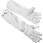 Honey Keeper Beekeeping Gloves, Large - Goatskin Leather with Canvas Sleeve and Elastic Cuff