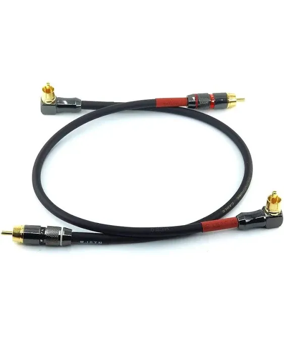 -055 90 Degree Right Angle RCA Subwoofer Cable Audio Cable RCA Male to Male A...