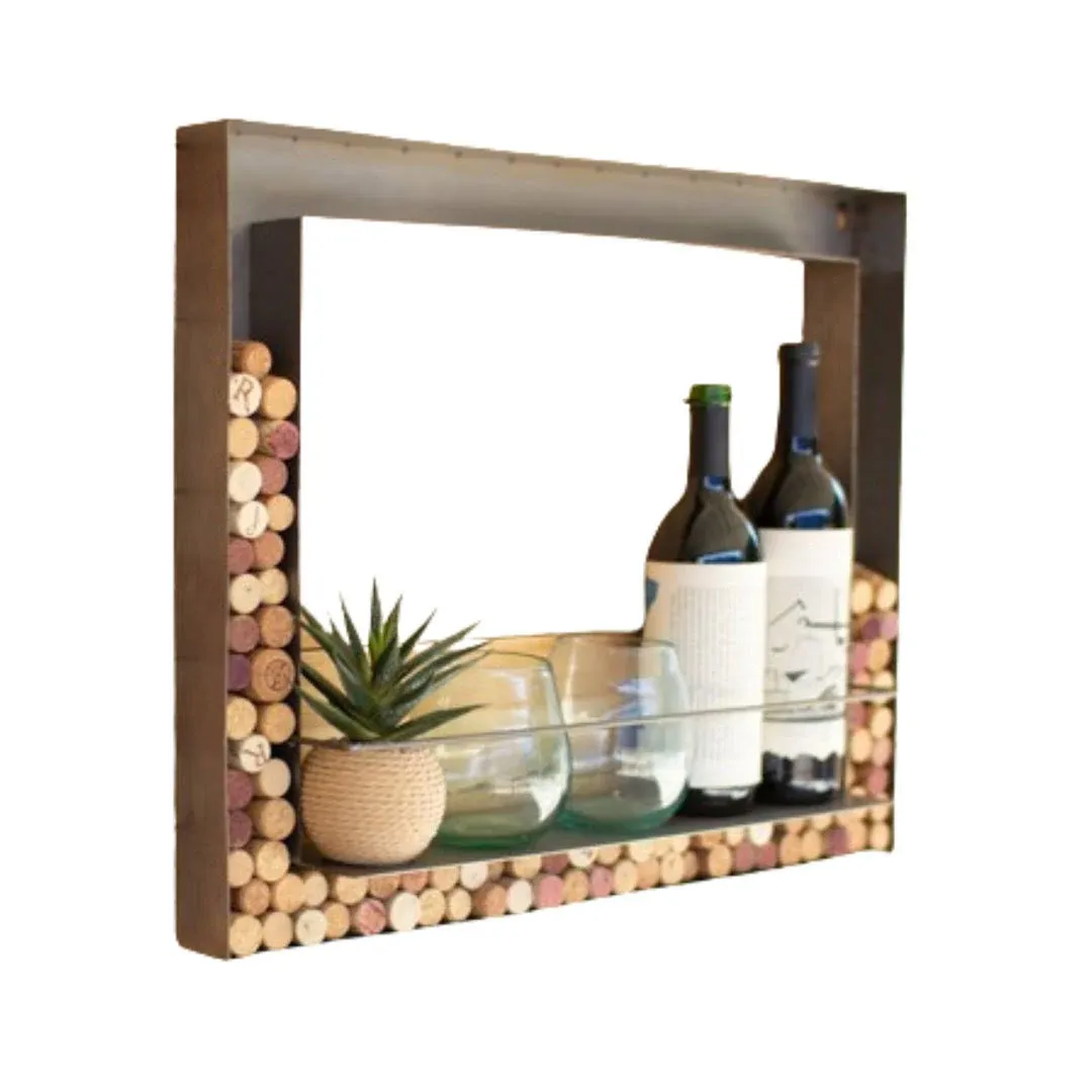 Metal Wall Bar and Wine Cork Holder