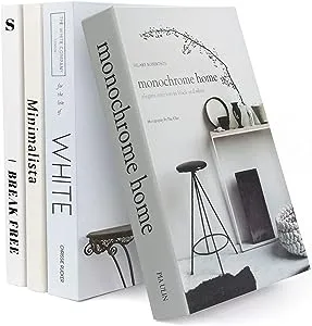 4 Pack Faux Books for Decoration, Ediactcyl Modern Fashion Decorative Books Set for Hardcover Home Decor, Fake Book Stacks Display for Bookshelf Living Room Decor