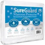 SureGuard Twin Size Mattress Protector - 100% Waterproof, Hypoallergenic - Premium Fitted Cotton Terry Cover