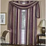 Achim Ombre 144-in Aubergine Polyester Light Filtering Rod Pocket Curtain Scarf Lowes.com