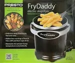 Presto Fry Daddy 05420 Electric Deep Fryer w/ Lid &amp; Fry Scoop Nonstick BRAND NEW