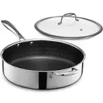 HexClad 5.5QT Hybrid Deep Sauté Pan with Lid